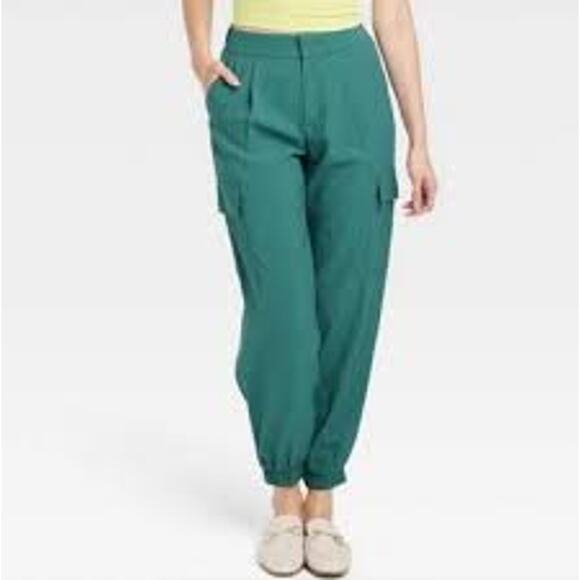 NWOT A New Day teal cargo jogger slacks with elastic waist band Women's 16 - Picture 1 of 8